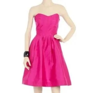 Diane Von Furstenberg Pink Strapless Fit and Flare Mini Dress